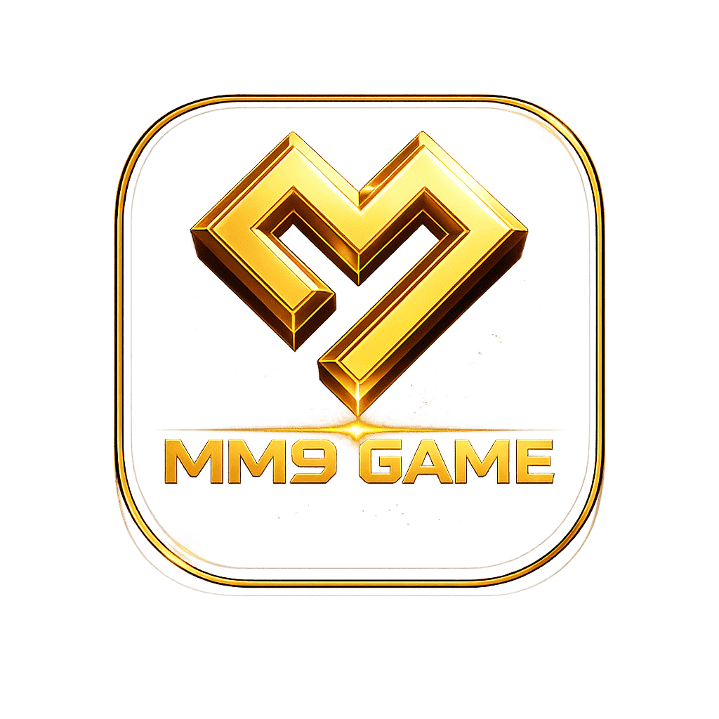 MM9 Game APK download screen showing dashboard, login interface, and latest version features on Android device